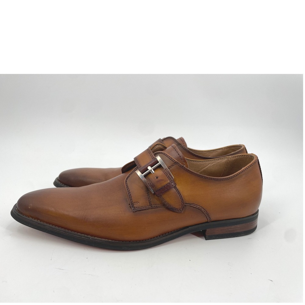La Milano Will Monk Strap Mens 10.5M Cognac Leather Dress Shoes Classic Wedding